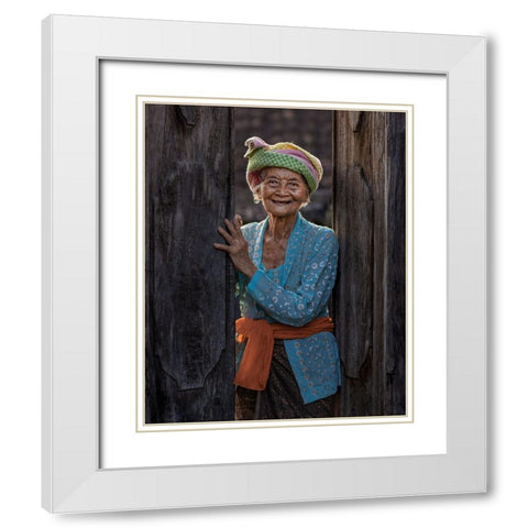 Dadong Wayan White Modern Wood Framed Art Print with Double Matting by Mikael, Fira