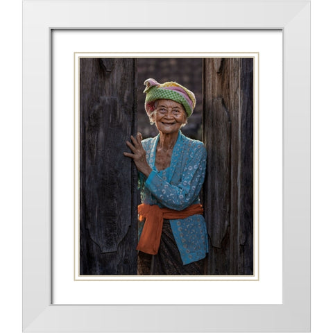 Dadong Wayan White Modern Wood Framed Art Print with Double Matting by Mikael, Fira
