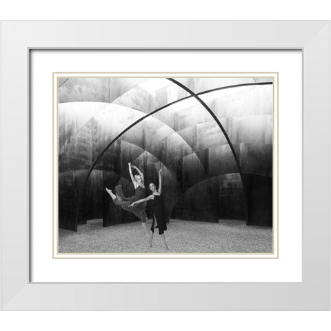 Elegant White Modern Wood Framed Art Print with Double Matting by Gilleman, Monique