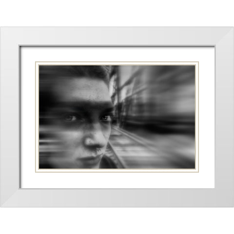 Untitled White Modern Wood Framed Art Print with Double Matting by Hermann, Steve