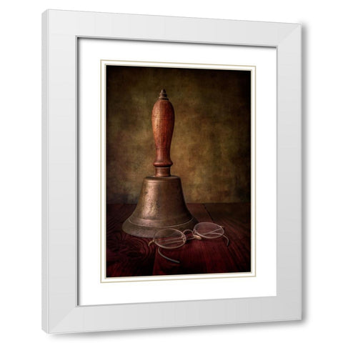GrandpaS School Bell White Modern Wood Framed Art Print with Double Matting by Berberich, Matthew