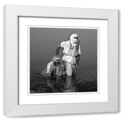 Baptism White Modern Wood Framed Art Print with Double Matting by Fazel, Sima
