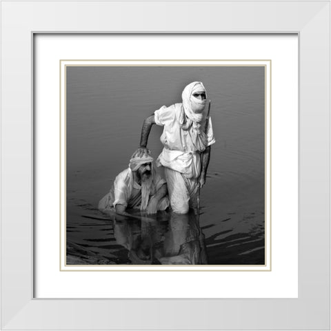 Baptism White Modern Wood Framed Art Print with Double Matting by Fazel, Sima