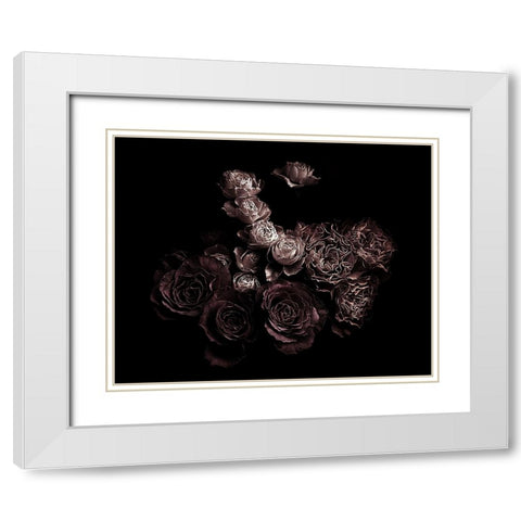 Roses White Modern Wood Framed Art Print with Double Matting by Julie, Angel