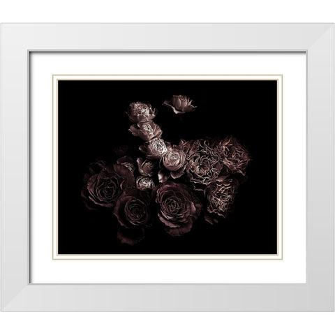 Roses White Modern Wood Framed Art Print with Double Matting by Julie, Angel