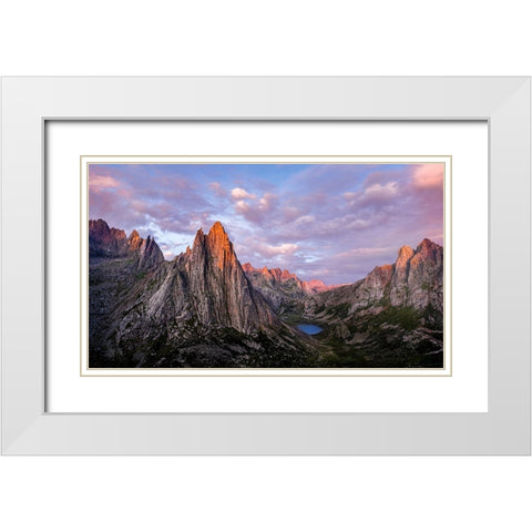 The First Light White Modern Wood Framed Art Print with Double Matting by Yu Wu, Irene