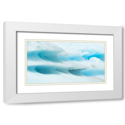 Glacier In The Land Of Fire (Tierra Del Fuego) White Modern Wood Framed Art Print with Double Matting by Gross, Benny