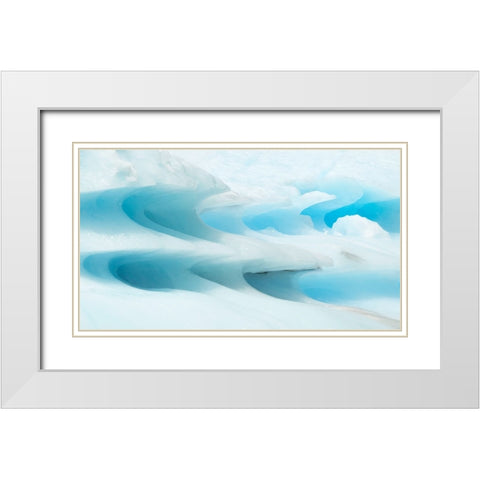 Glacier In The Land Of Fire (Tierra Del Fuego) White Modern Wood Framed Art Print with Double Matting by Gross, Benny