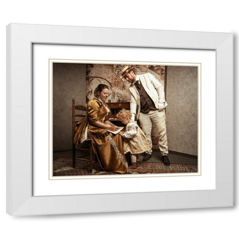 Education In Former Days. White Modern Wood Framed Art Print with Double Matting by Mighorst, Ineke