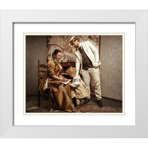 Education In Former Days. White Modern Wood Framed Art Print with Double Matting by Mighorst, Ineke