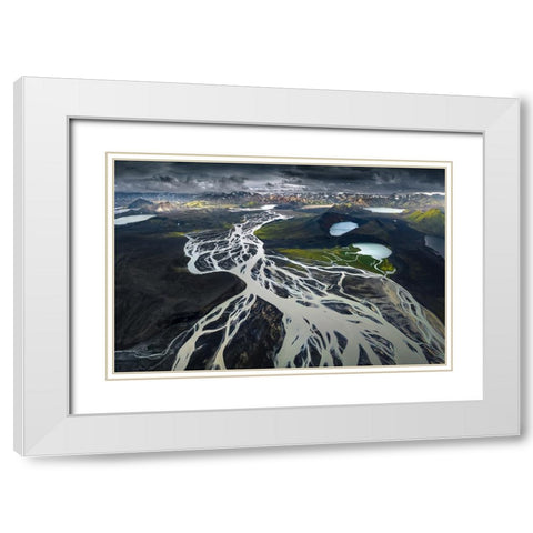 Glacier RIVer White Modern Wood Framed Art Print with Double Matting by Nienartowicz, Karol