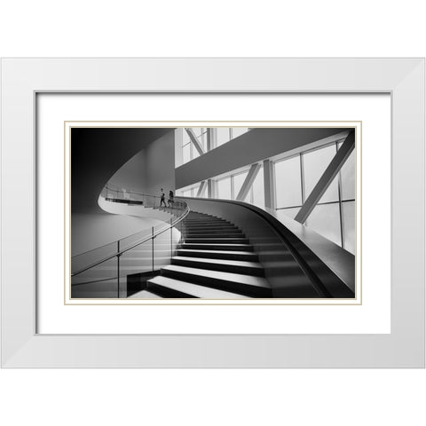 Quebec Art Museum White Modern Wood Framed Art Print with Double Matting by Gu, Sheena