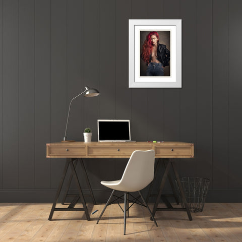 Stronger Than Ever White Modern Wood Framed Art Print with Double Matting by Tejada, Cesar