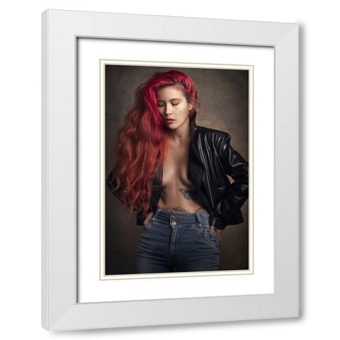 Stronger Than Ever White Modern Wood Framed Art Print with Double Matting by Tejada, Cesar