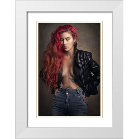 Stronger Than Ever White Modern Wood Framed Art Print with Double Matting by Tejada, Cesar