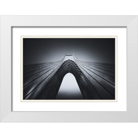 Azadi Tower White Modern Wood Framed Art Print with Double Matting by Tagliarino, Marco