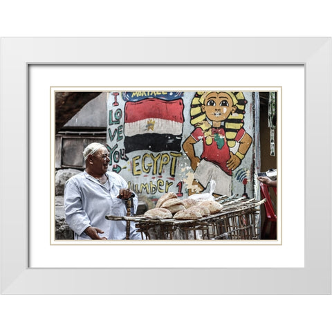 Egypt White Modern Wood Framed Art Print with Double Matting by Chainez
