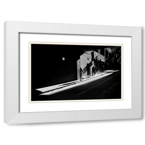 Shadow Of City Life White Modern Wood Framed Art Print with Double Matting by Li Wp, Allan