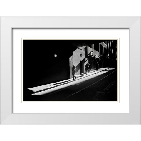 Shadow Of City Life White Modern Wood Framed Art Print with Double Matting by Li Wp, Allan