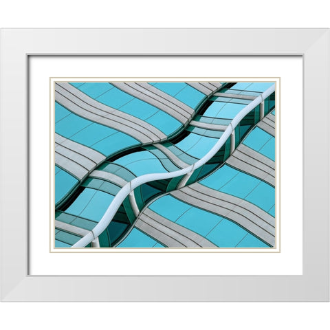 Urban Reflections Abstract White Modern Wood Framed Art Print with Double Matting by Wechsler, Robin