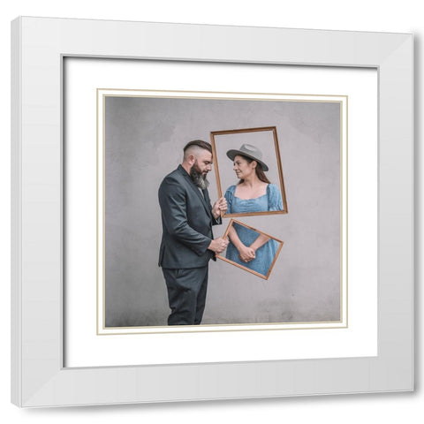 Nostalgia White Modern Wood Framed Art Print with Double Matting by Pietrzak, Lukasz