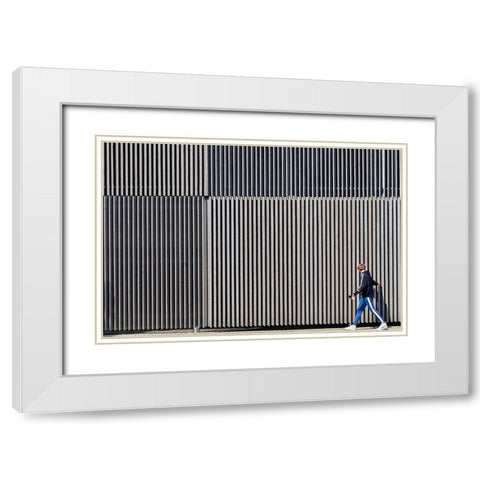 Planks White Modern Wood Framed Art Print with Double Matting by Wilbers, Wiebe