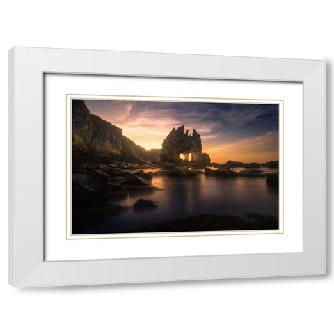 The Mask White Modern Wood Framed Art Print with Double Matting by Mathur, Sandeep