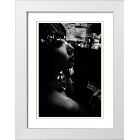 Melt In The Night White Modern Wood Framed Art Print with Double Matting by Yuimei