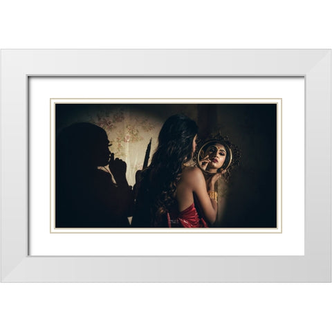 Shadow White Modern Wood Framed Art Print with Double Matting by Das, Prithul