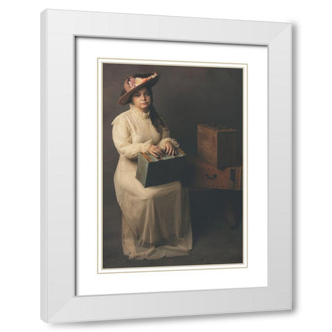 Time Travel White Modern Wood Framed Art Print with Double Matting by Kiral, Cicek