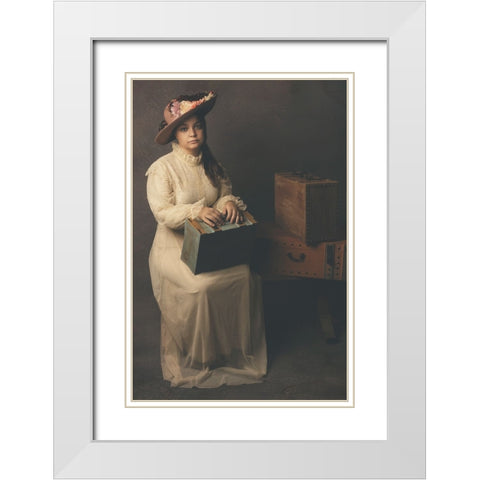 Time Travel White Modern Wood Framed Art Print with Double Matting by Kiral, Cicek