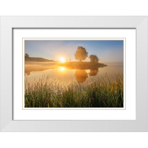 Untitled White Modern Wood Framed Art Print with Double Matting by Keller
