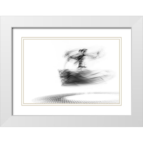 Spinning White Modern Wood Framed Art Print with Double Matting by Ragab, Hesham