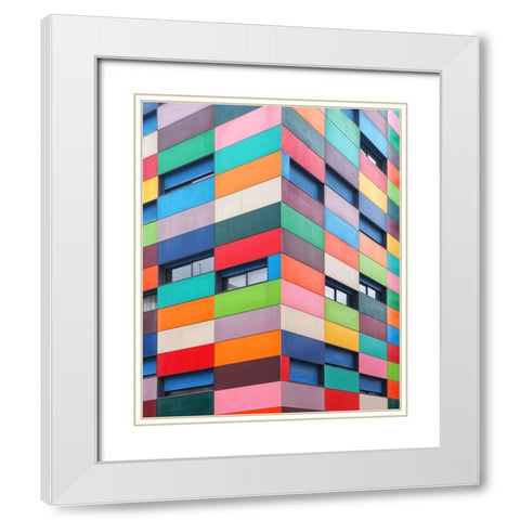 Color Palette White Modern Wood Framed Art Print with Double Matting by Cedron, Mabel