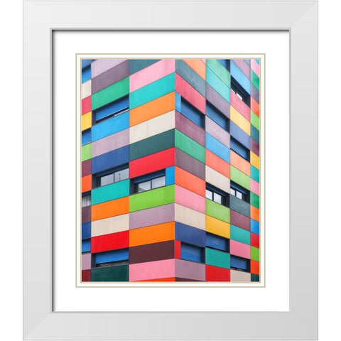 Color Palette White Modern Wood Framed Art Print with Double Matting by Cedron, Mabel