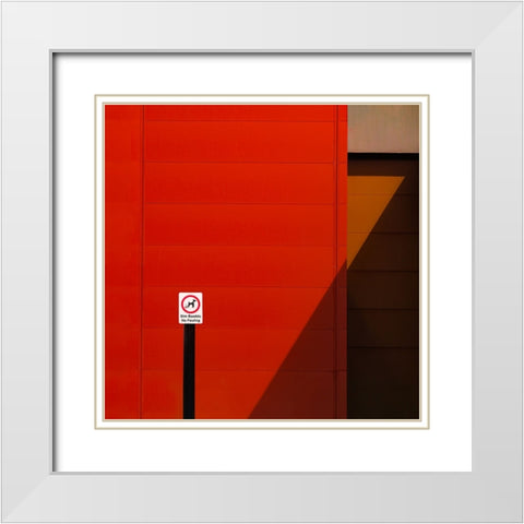 Urban Abstract White Modern Wood Framed Art Print with Double Matting by Schuster, Inge
