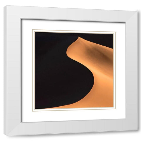 Curve White Modern Wood Framed Art Print with Double Matting by Ji, Shirley