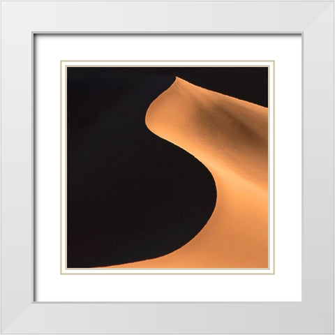 Curve White Modern Wood Framed Art Print with Double Matting by Ji, Shirley