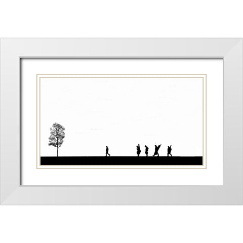 XXX White Modern Wood Framed Art Print with Double Matting by Caturegli, Luciano