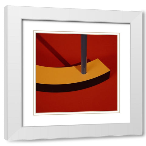 Geometry White Modern Wood Framed Art Print with Double Matting by Guan, Xiaopeng