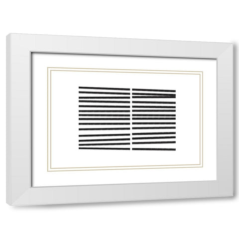 Calming Lines No 2 White Modern Wood Framed Art Print with Double Matting by uplusmestudio