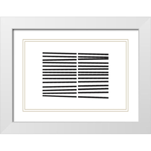Calming Lines No 2 White Modern Wood Framed Art Print with Double Matting by uplusmestudio