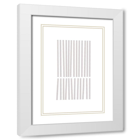 Calming Lines No 3 White Modern Wood Framed Art Print with Double Matting by uplusmestudio