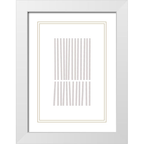 Calming Lines No 3 White Modern Wood Framed Art Print with Double Matting by uplusmestudio