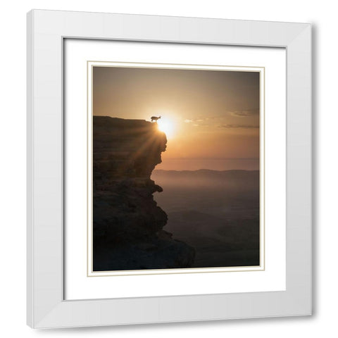 Desert Sunrise White Modern Wood Framed Art Print with Double Matting by Jonas, Nadav