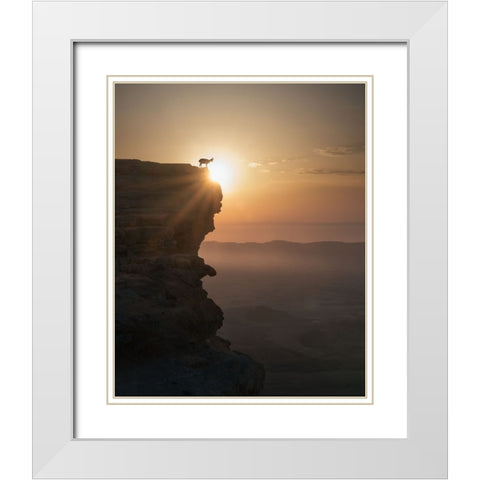 Desert Sunrise White Modern Wood Framed Art Print with Double Matting by Jonas, Nadav
