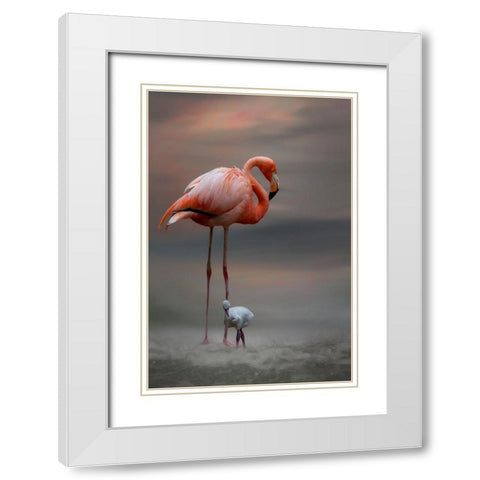 Tender Moments White Modern Wood Framed Art Print with Double Matting by Wisniowska, Krystina