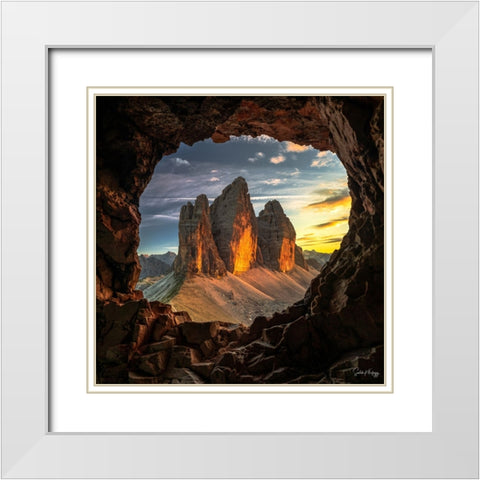 Window of Beautiful Sunset White Modern Wood Framed Art Print with Double Matting by Khafagy, Sadek