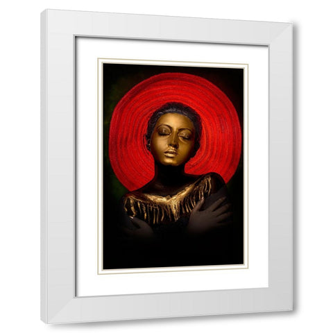 PEACE OF MIND White Modern Wood Framed Art Print with Double Matting by Chattopadhyay, Debasish