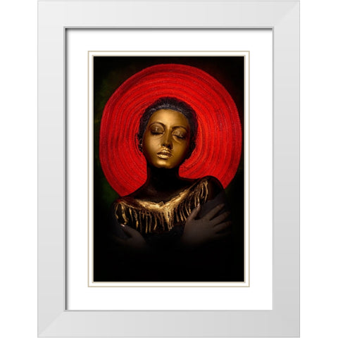 PEACE OF MIND White Modern Wood Framed Art Print with Double Matting by Chattopadhyay, Debasish